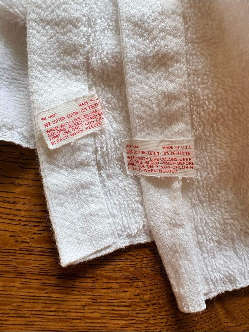 Vintage White with blue and pink Bow trim Bedding Towel Set of 2- Made in USA - Picture 12 of 14